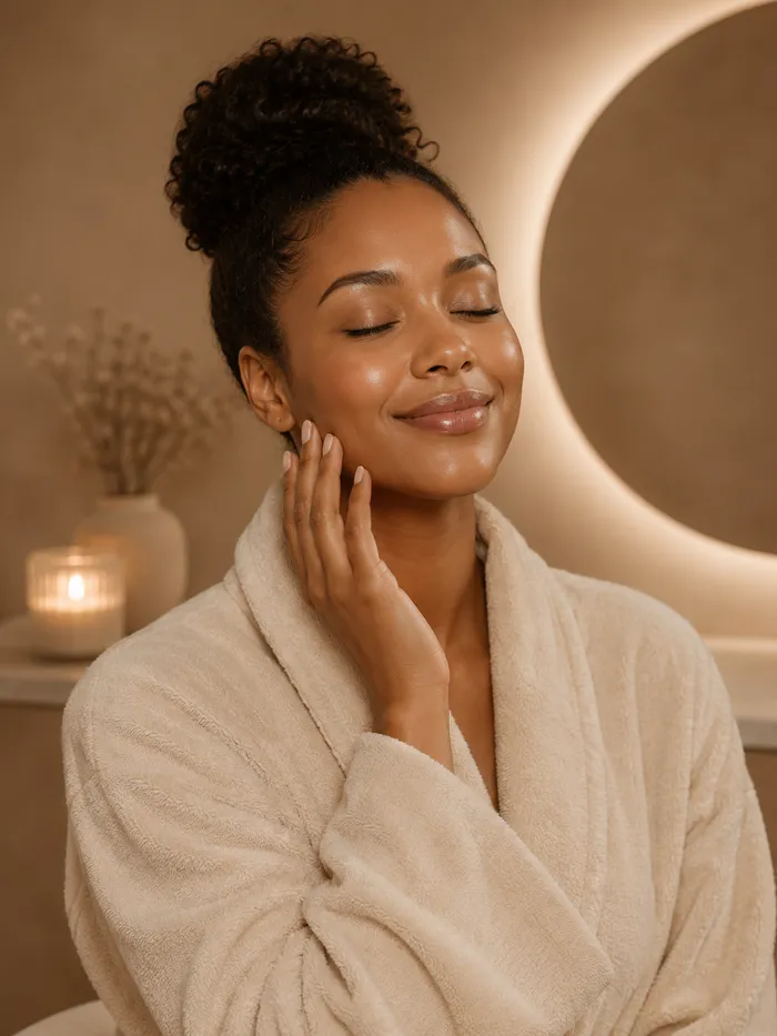 Wellness — relaxed client glowing after treatment